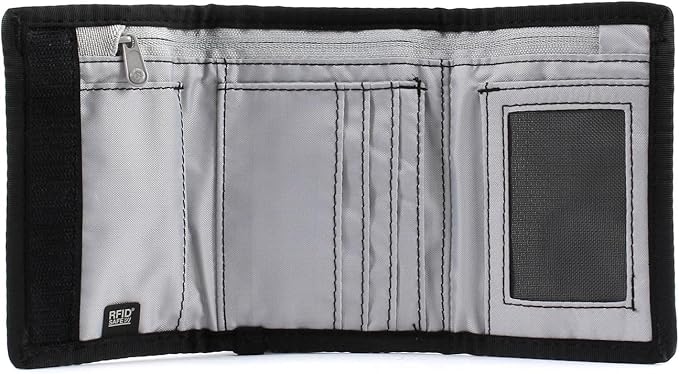 RFID Blocking Tri-Fold Travel Wallet with Security Chain – Anti-Theft, Slim & Organised