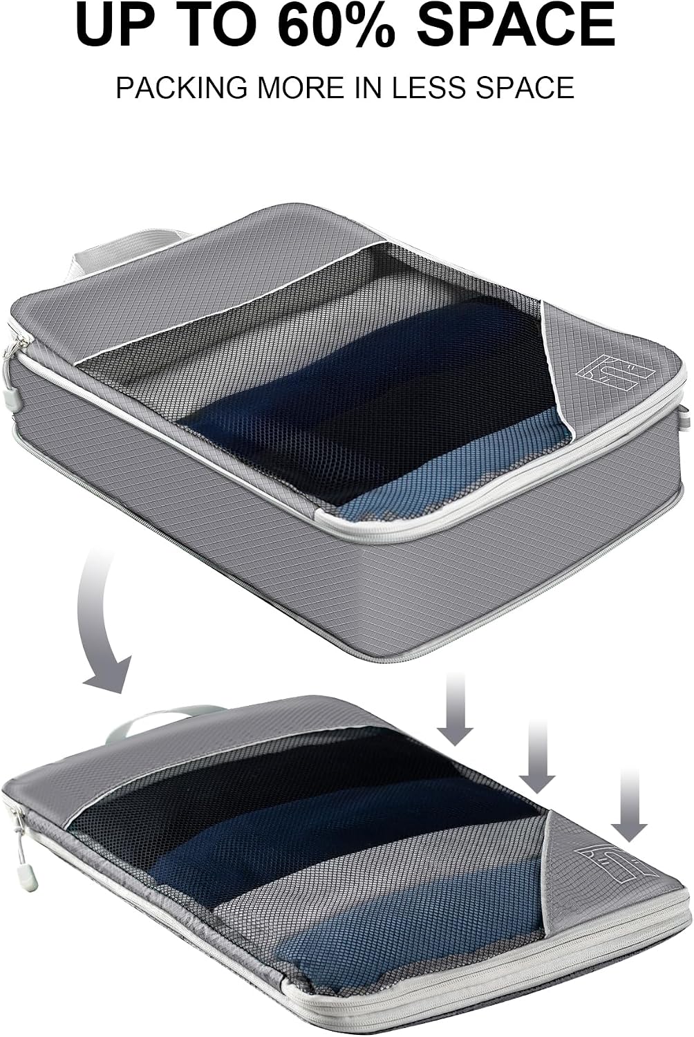 Compression Packing Cubes – 11 Piece Set (Grey)