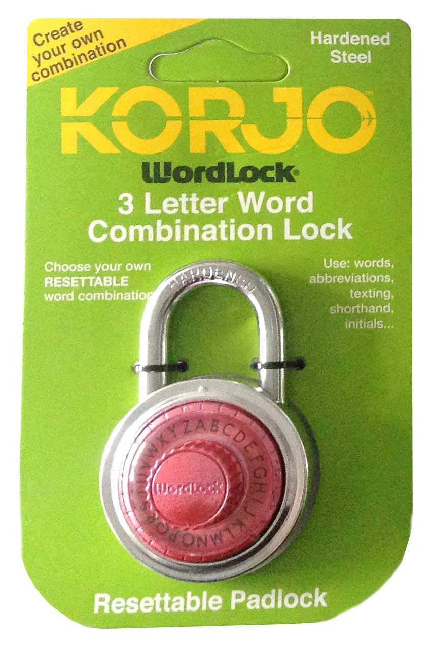 Korjo Wordlock 3-Letter Combination Lock – Secure Your Belongings with Ease