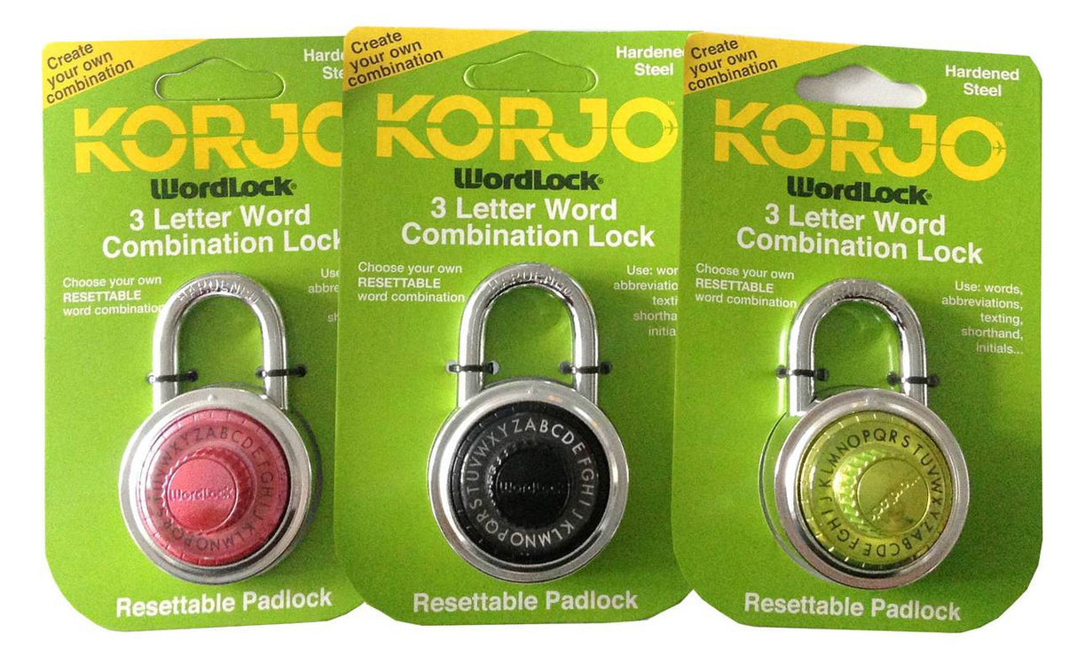 Korjo Wordlock 3 letter combination lock