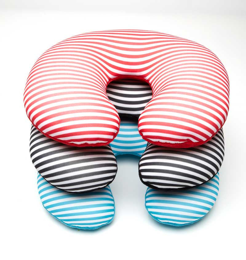 Red, Black, Blue stripe squinchy pillow