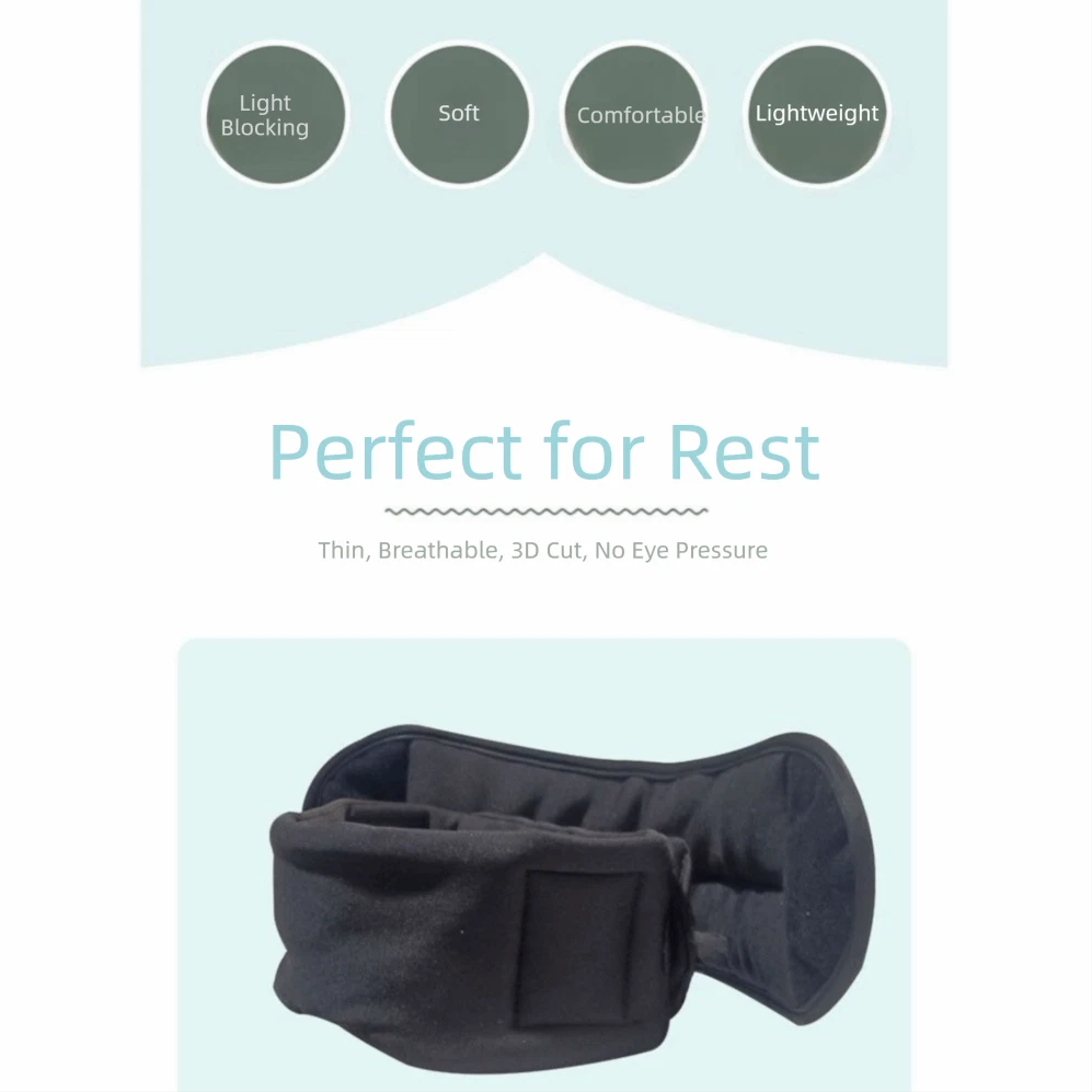 3D Sleep Eye Mask Head Strap with Eye Mask & Pillow Head Supports