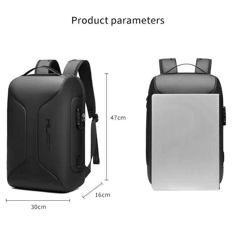 Large Capacity Waterproof Laptop Backpack with Usb Port for Business Travel - Light Grey