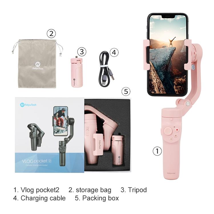 Foldable Vlog Pocket 2 Handheld Stabilizer - Three-Axis Gimbal Pink