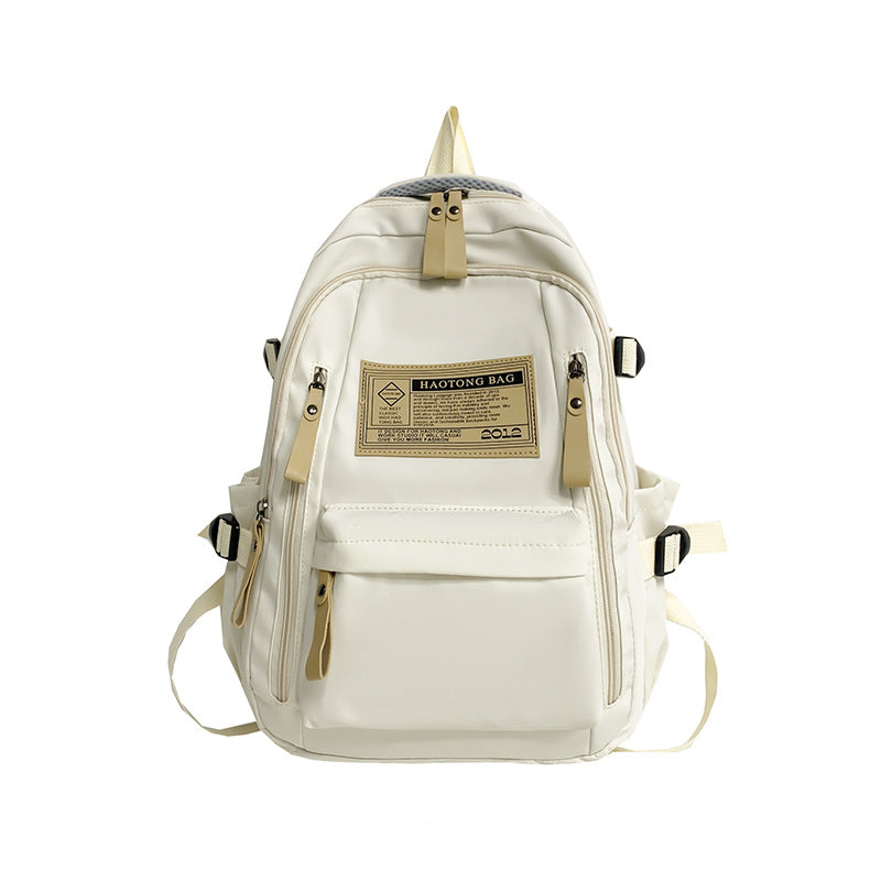 White Stylish and Simple Backpack for High School and College Students โ Trendy Womenโs Casual Backpack for Travel and Daily Use