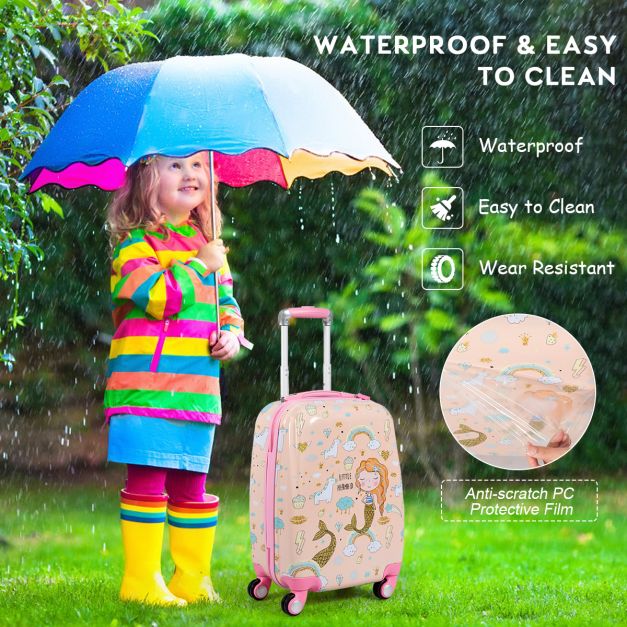 2 Pieces Kids Luggage Set with Handles and Spinner Wheels
