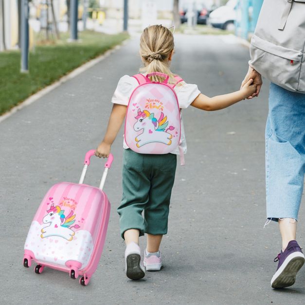 2 Pieces Kids Luggage Set with Handles and Spinner Wheels