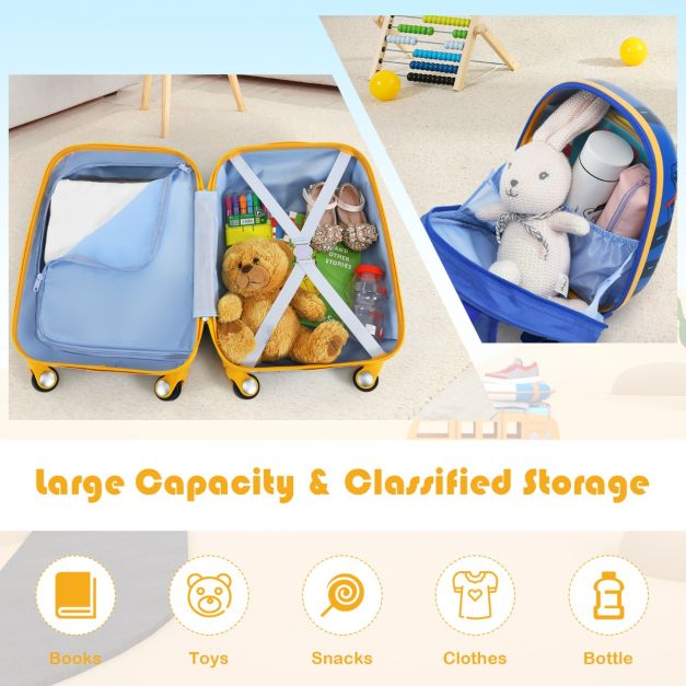 2 Pieces Kids Luggage Set with Handles and Spinner Wheels