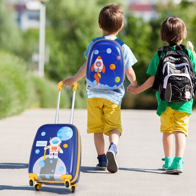 2 Pieces Kids Luggage Set with Handles and Spinner Wheels