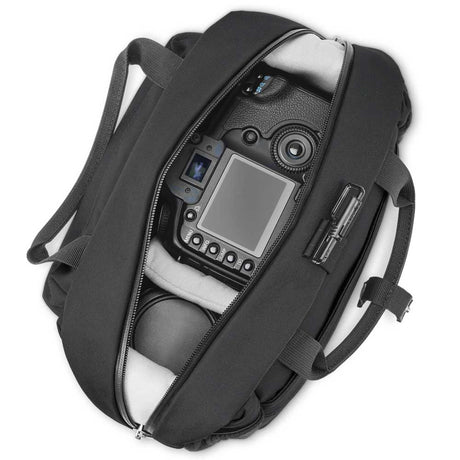 Pacsafe Camsafe LX10 Camera Shoulder Bag, BLACK, top access