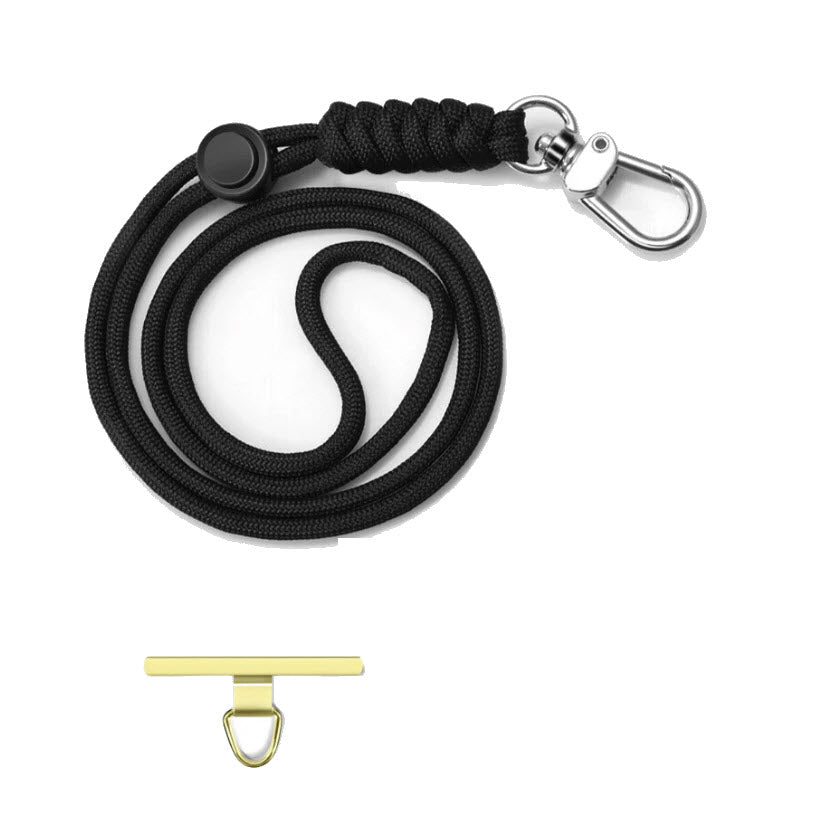 2x Adjustable Hanging Neck Lanyard With Free Metal Patch Clip