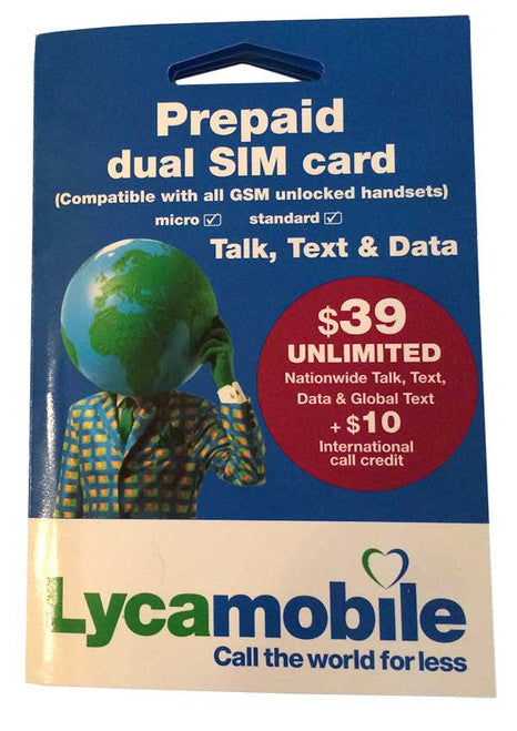 Lycamobile USA prepaid SIM card