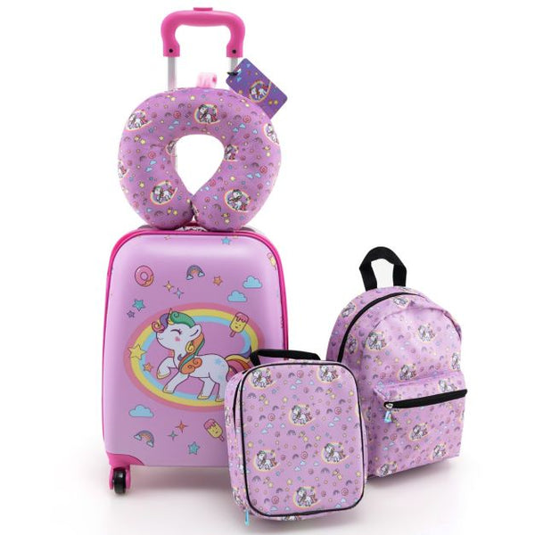 5 In 1 Kids Luggage Set with Backpack and Neck Pillow