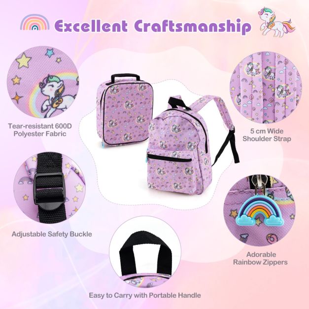 5 In 1 Kids Luggage Set with Backpack and Neck Pillow