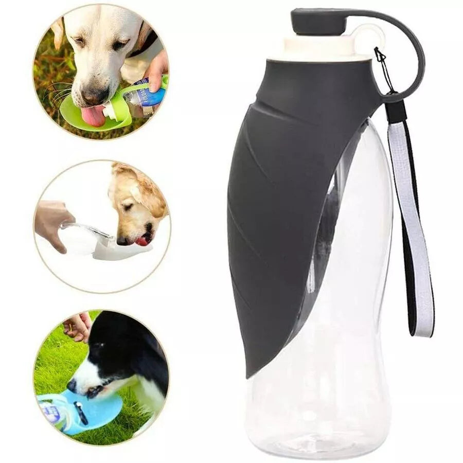 420ML Curved Travel Portable Dog Dispenser with Built-In Scoop & Strap