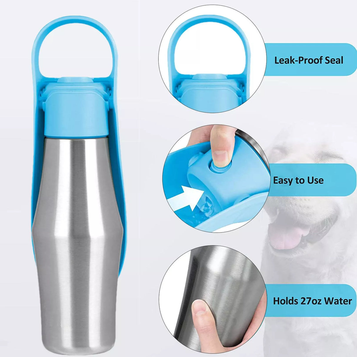 750ML Stainless Travel Portable Pet Dispenser