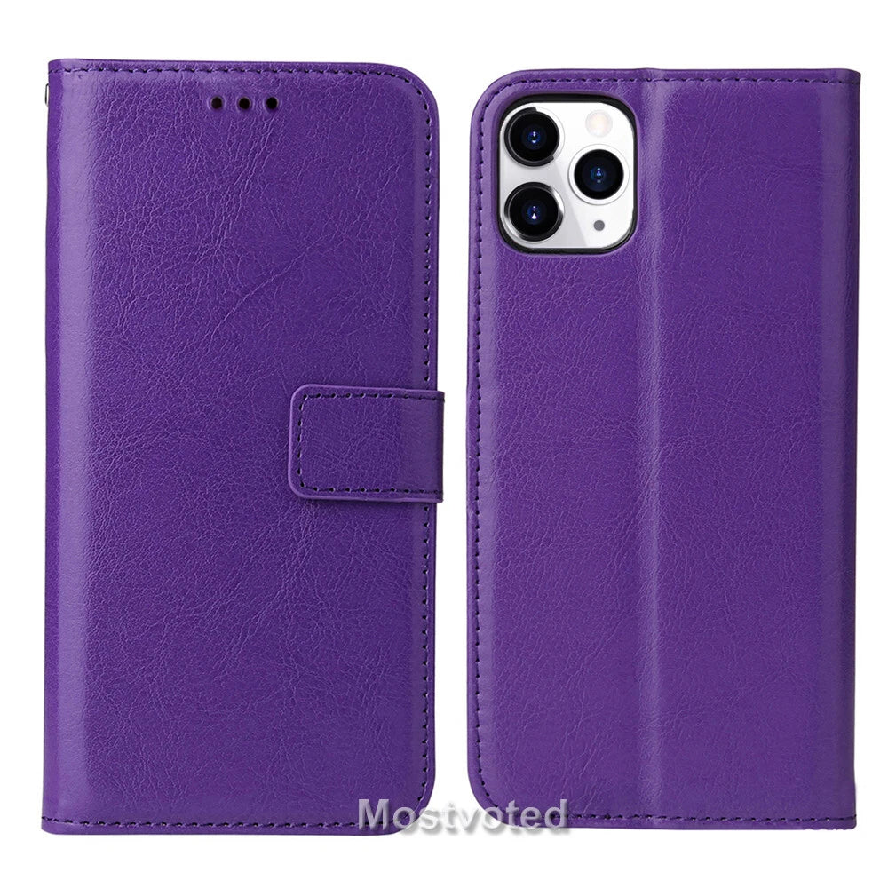 For iPhone 15 14 13 12 11 Pro Max Mini XS XR Leather Flip Wallet Case Card Cover