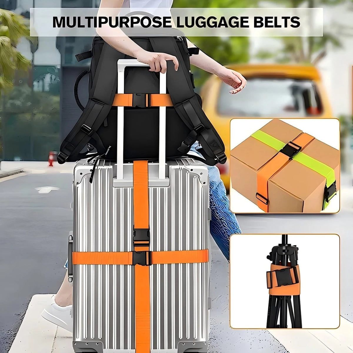 4 Pack Adjustable Luggage Strap with Combination Lock – 200cm