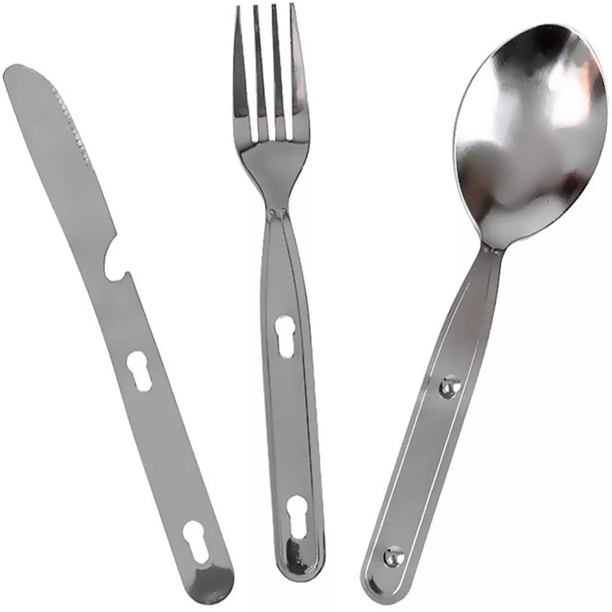 3-Piece Stainless Steel Foldable Cutlery Set – Compact & Travel-Ready
