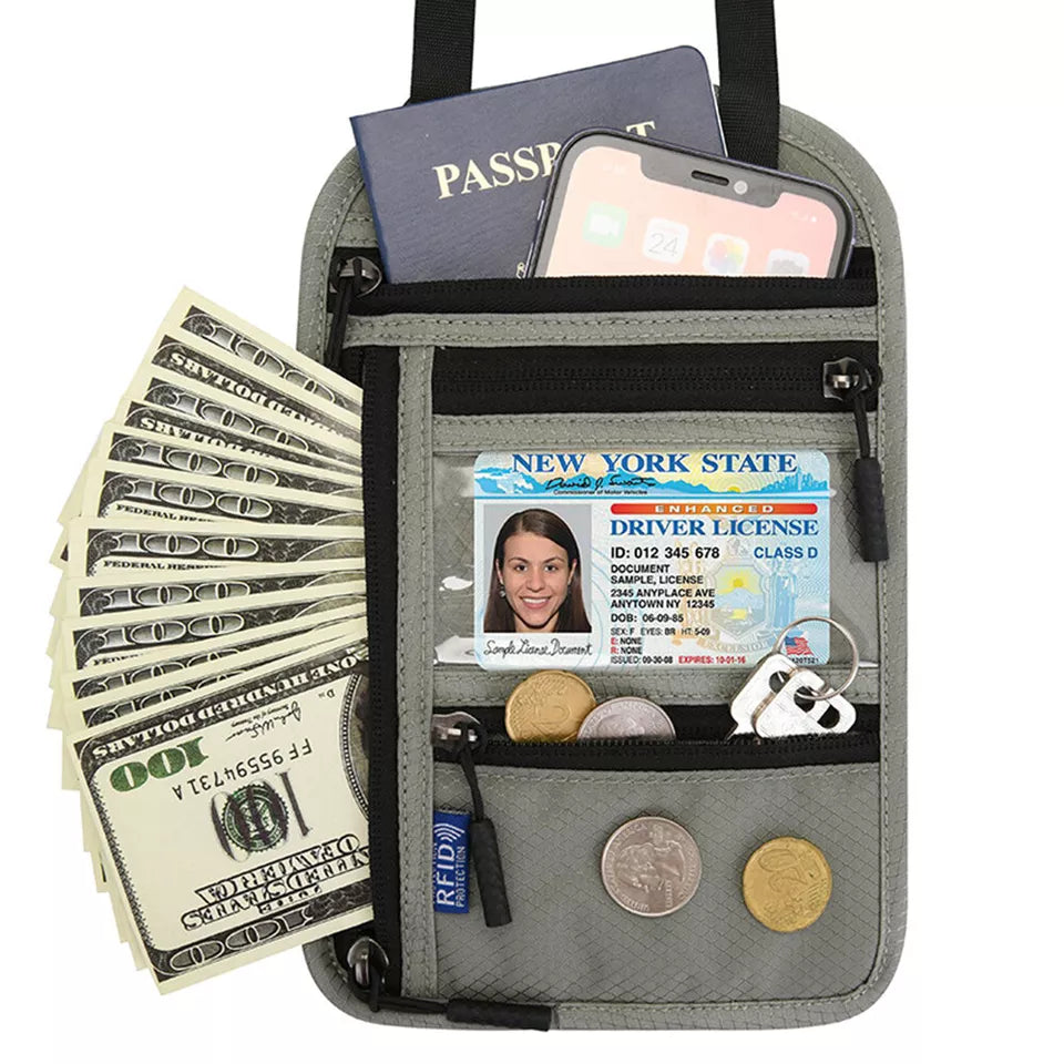 RFID Blocking Security Travel Pouch Wallet