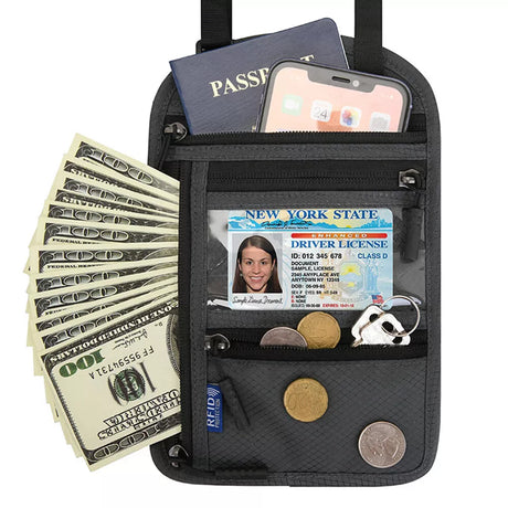 RFID Blocking Security Travel Pouch Wallet