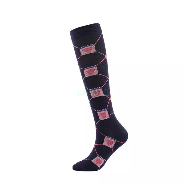 Cross Heart Striped Unisex Compression Medical Socks