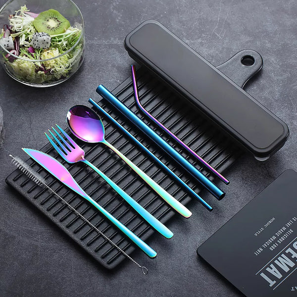 9pcs Premium Stainless Steel Cutlery Travel