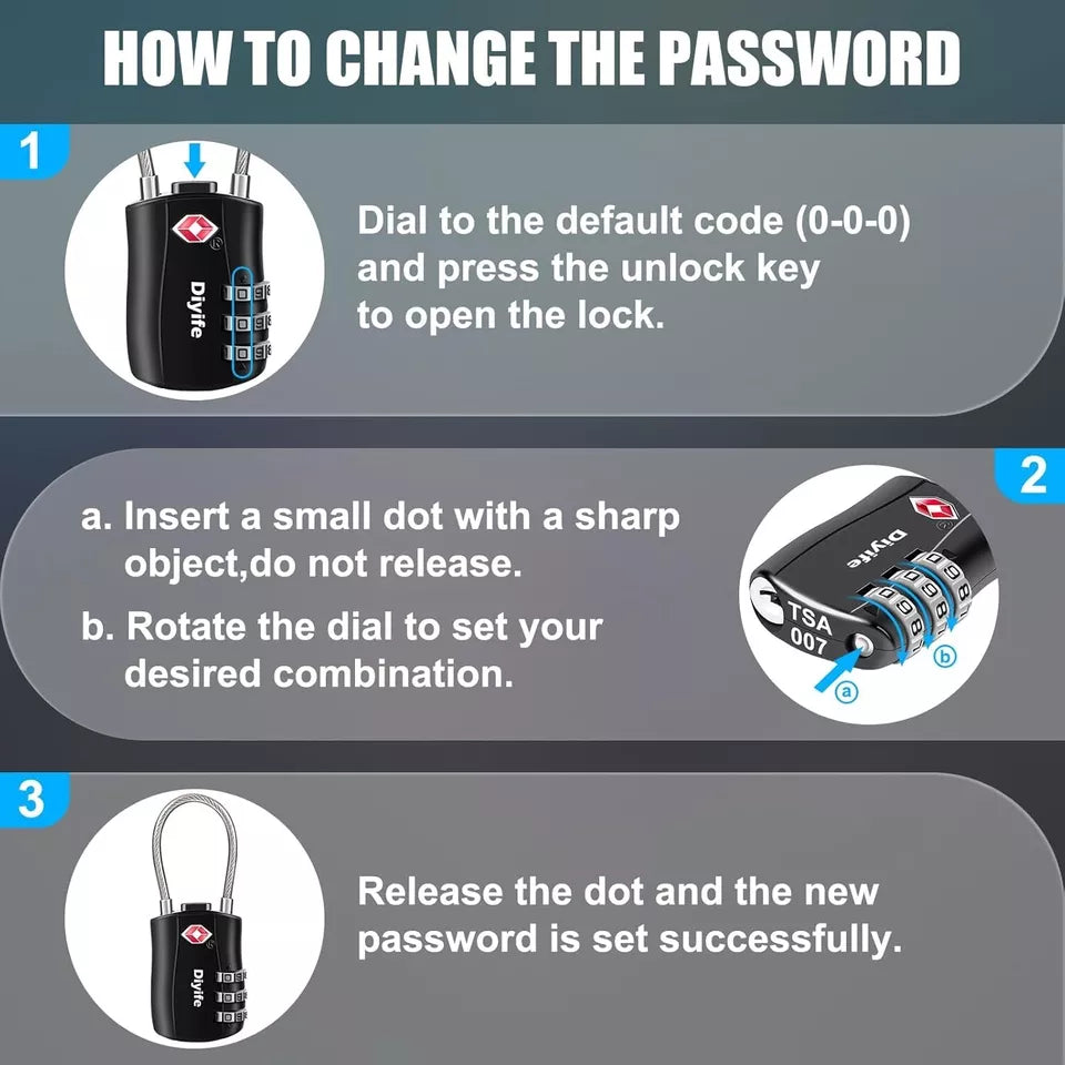 TSA Newest Approved Waterproof Travel Security Lock