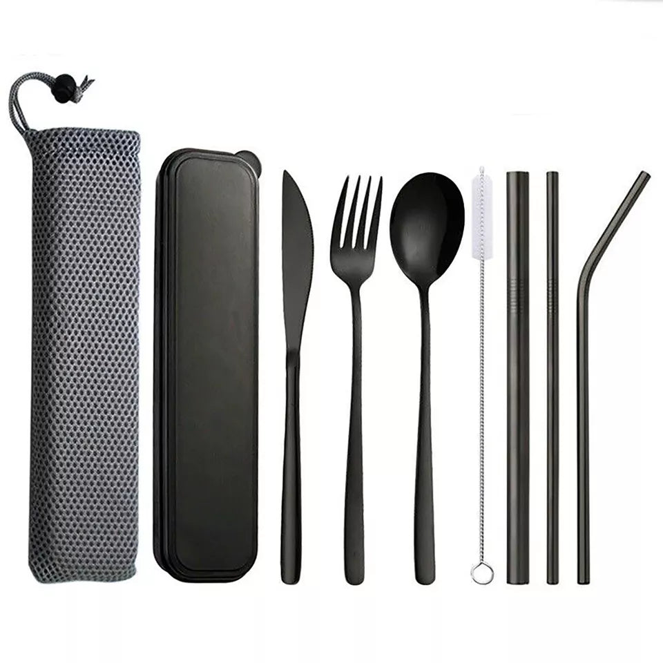 9pcs Premium Stainless Steel Cutlery Travel