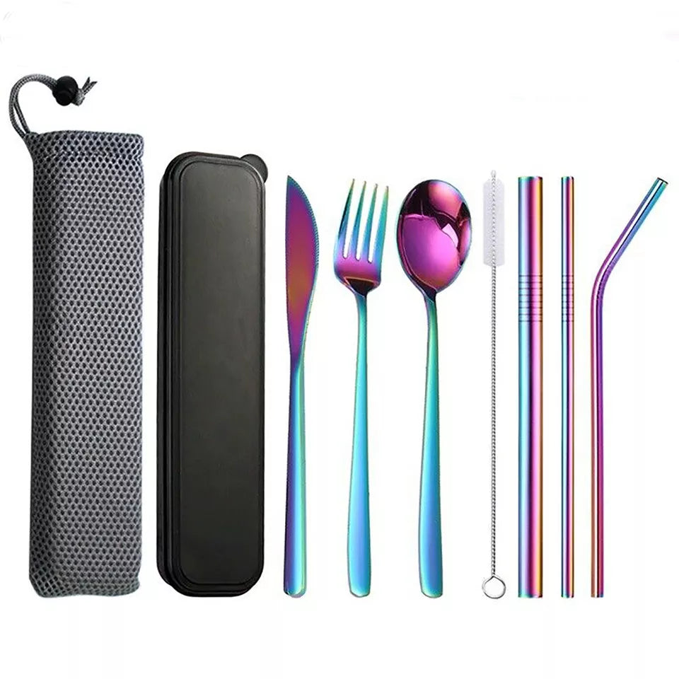 9pcs Premium Stainless Steel Cutlery Travel