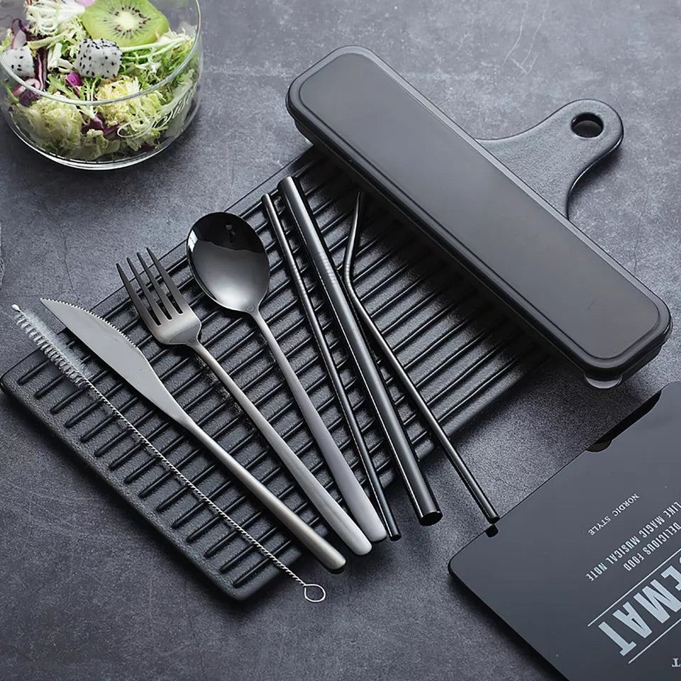 9pcs Premium Stainless Steel Cutlery Travel