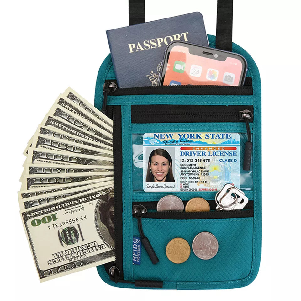 RFID Blocking Security Travel Pouch Wallet