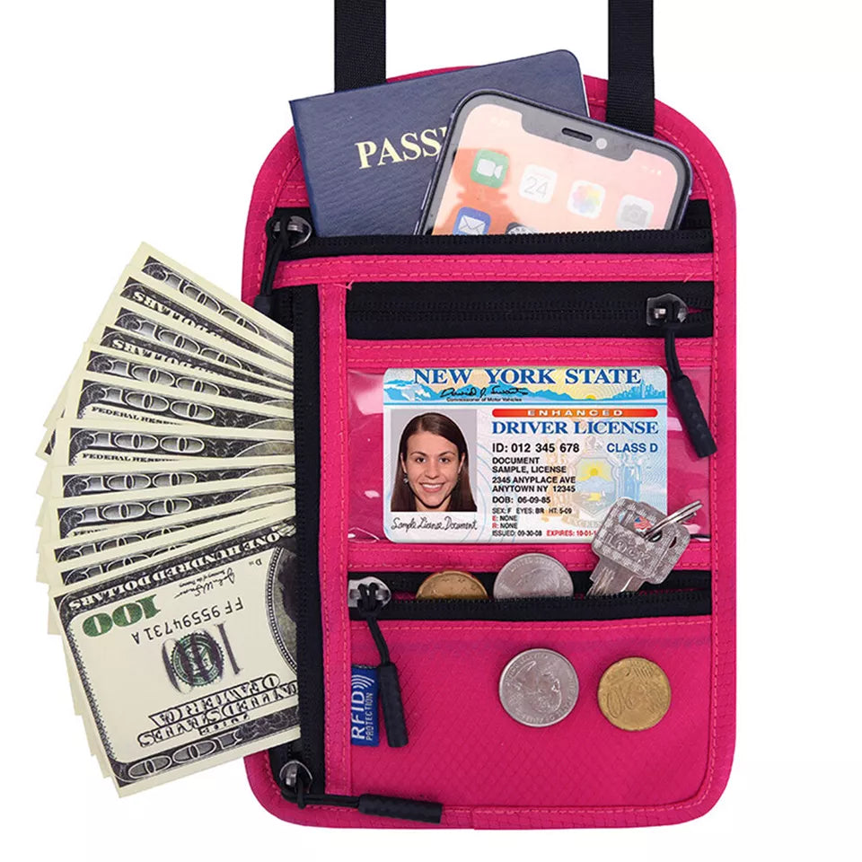 RFID Blocking Security Travel Pouch Wallet