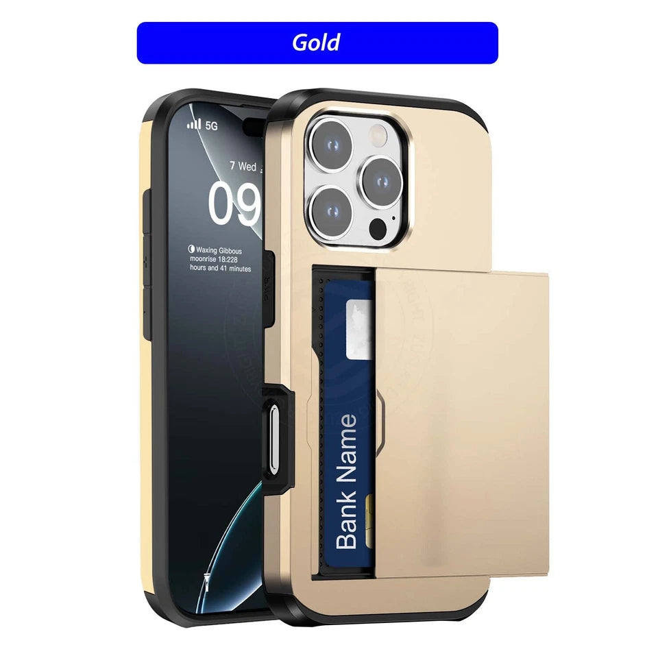 Iphone 17 16 16e 15 14 13 12 Pro Max Plus Case Wallet Card Holder Shockproof