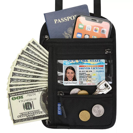 RFID Blocking Security Travel Pouch Wallet