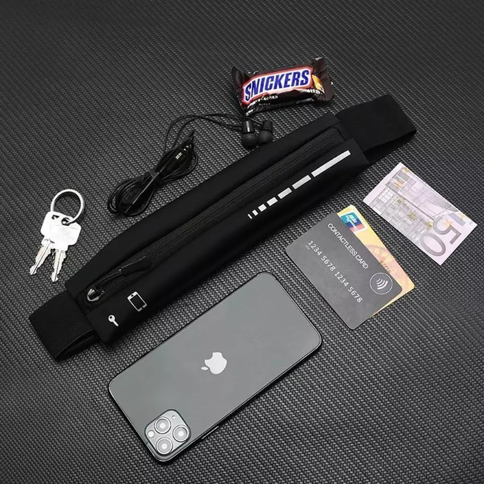 Slim Waterproof Running Belt with Reflective Waist Strap