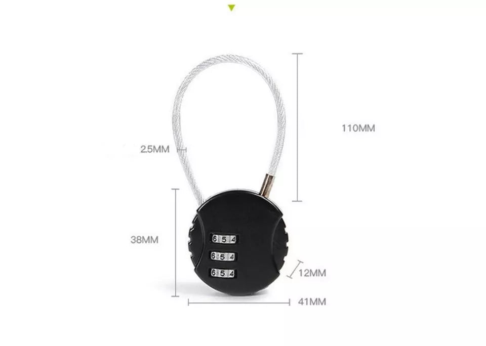 3 Digit Security Travel Combination Lock