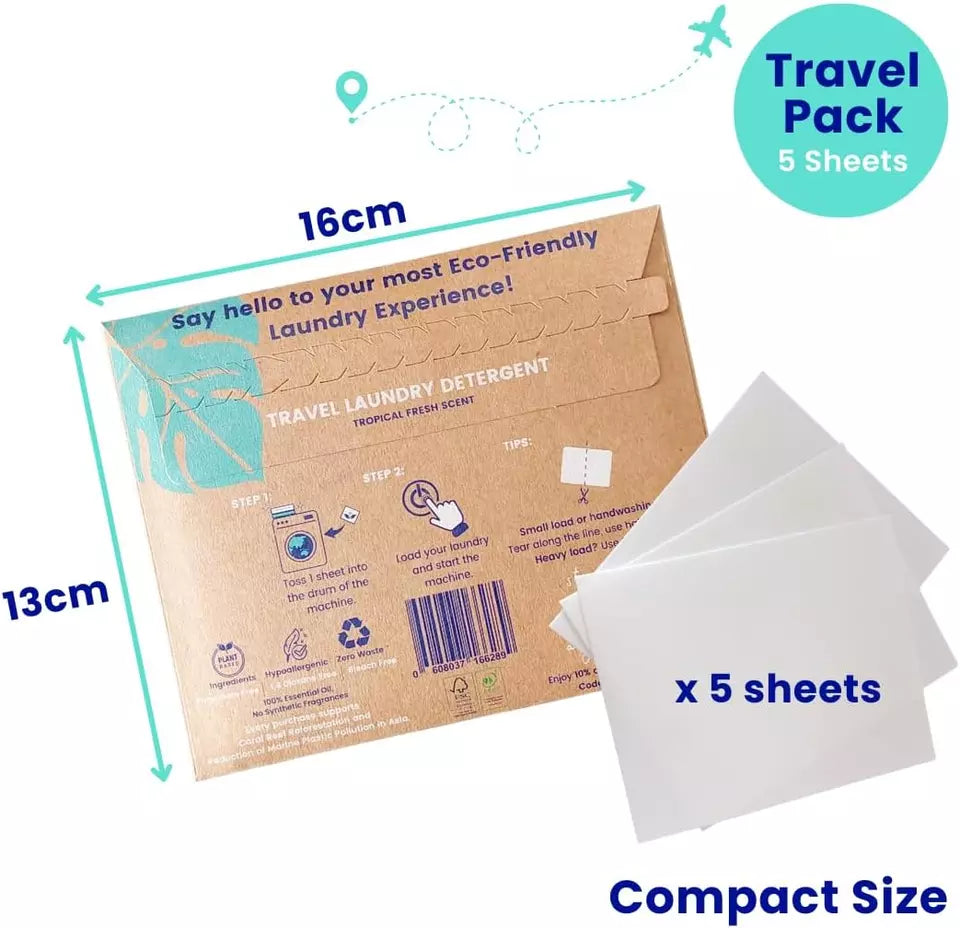 Eco Travel Laundry Detergent Sheets