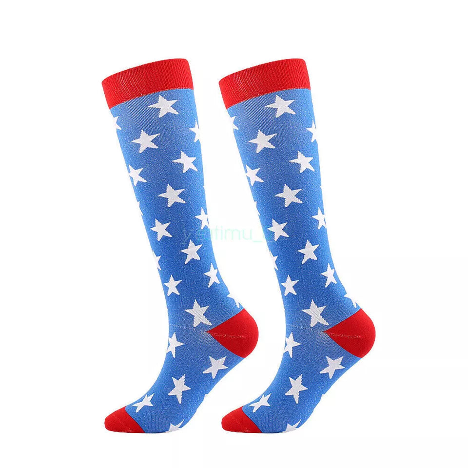 Blue Unisex Compression Medical Socks
