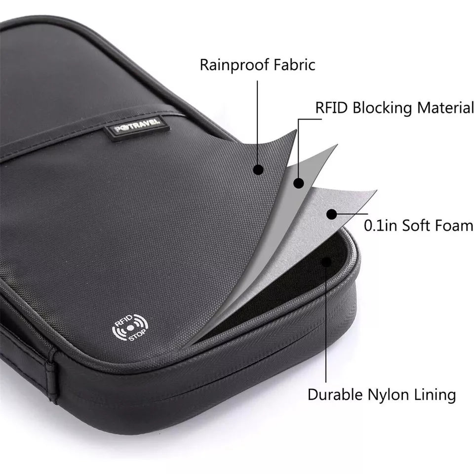 RFID Travel Passport Wallet with Straps