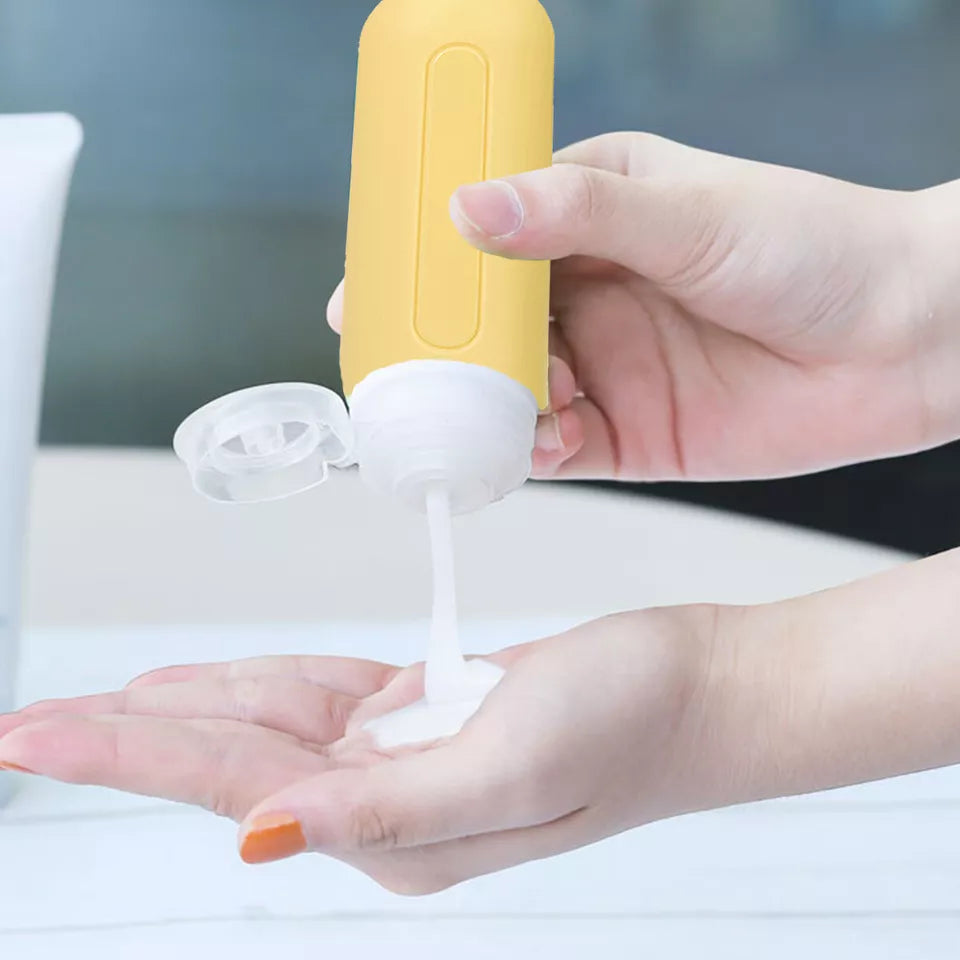 4x Travel Bottles 90ml Silicone Travel Squeeze Bottles Toiletries Container Sets