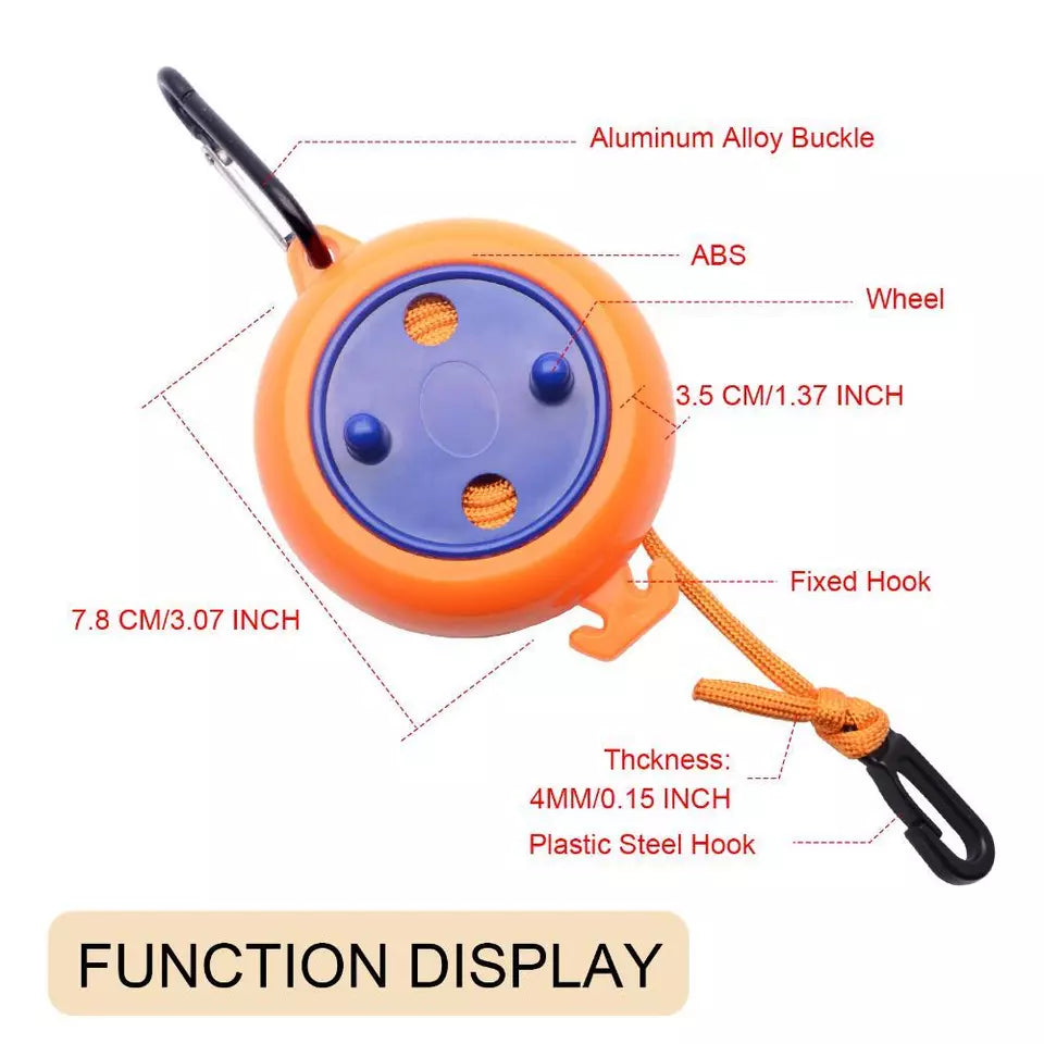 8M Portable Retractable Travel Cloth Line Rope