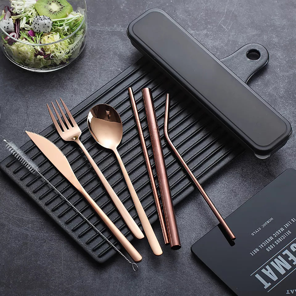 9pcs Premium Stainless Steel Cutlery Travel