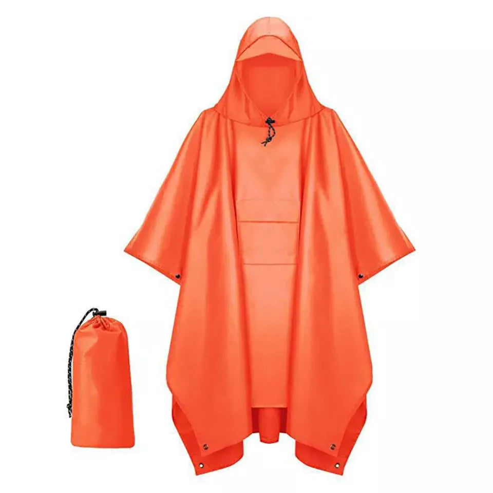 3-in-1 Adult Hooded Waterproof Rain Poncho