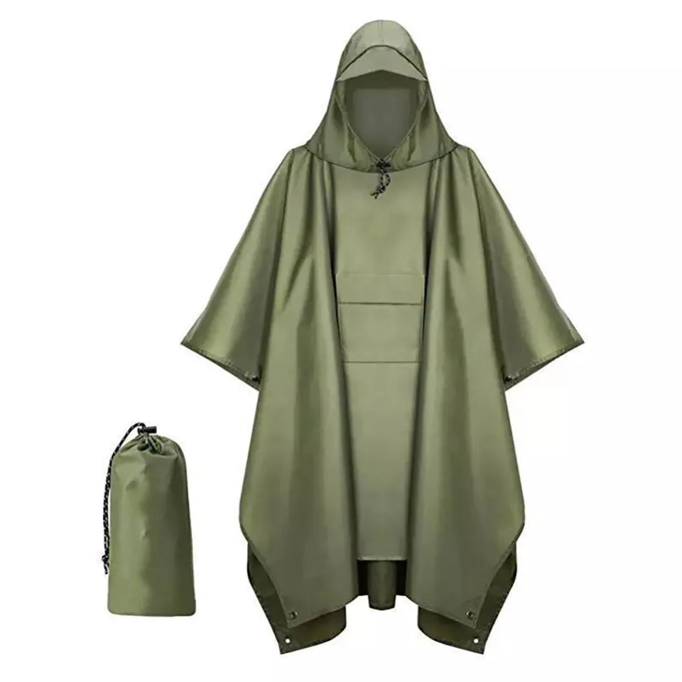 3-in-1 Adult Hooded Waterproof Rain Poncho
