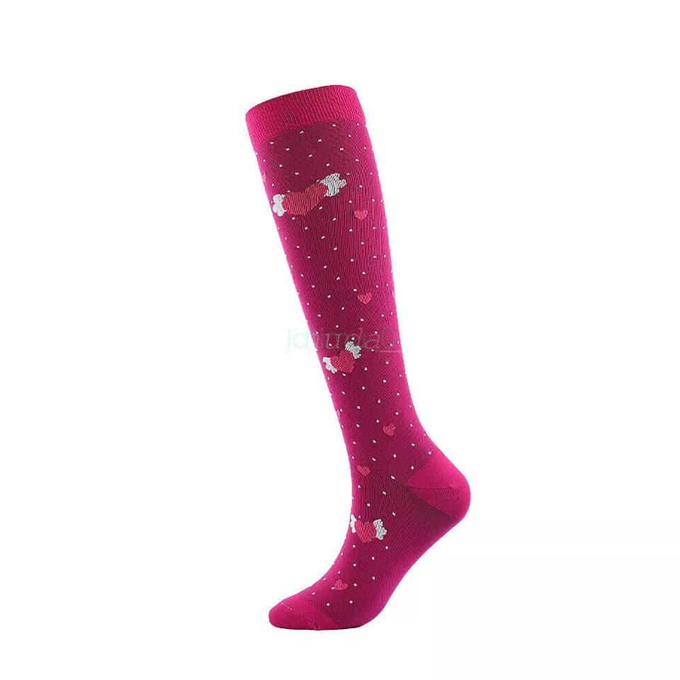 Rose Dots Striped Unisex Compression Medical Socks (Copy)