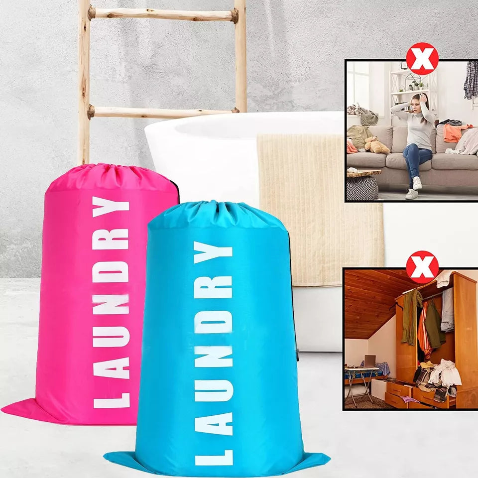 Large Laundry Bag Travel For Dirty Clothes Gym Bag Camping Drawstring 91x61cm