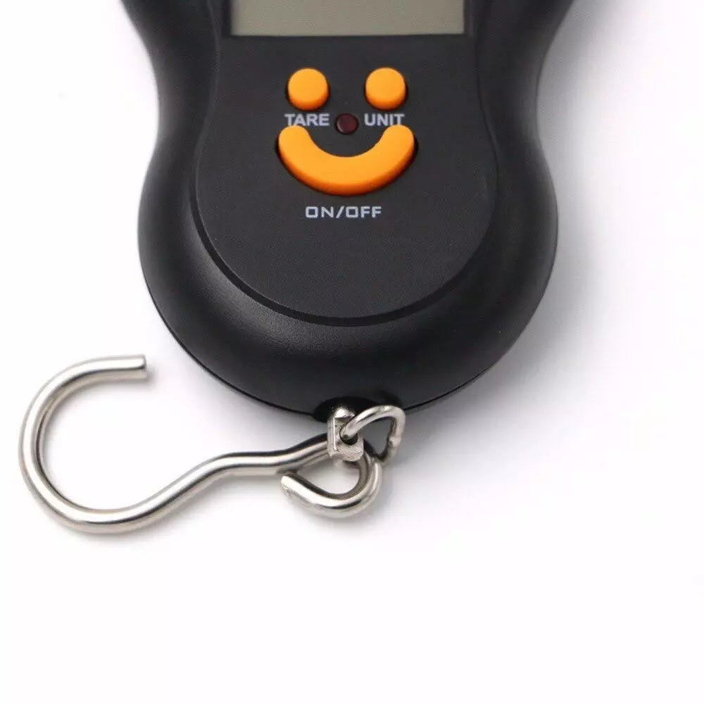 Smiley Portable Luggage Scale 10G to 50KG – Compact, Easy Grip & Precise Display