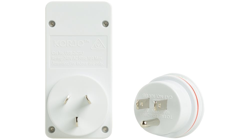 Korjo 2 port USB charger and adaptor For USA and Canada