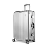 Wanderlite 28" Luggage Trolley Travel Suitcase Set TSA Carry On Lightweight Aluminum Silver